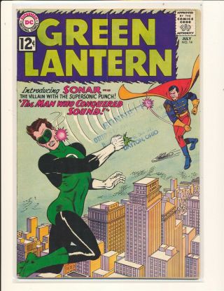 Green Lantern 14 G/vg Cond.  Subscription Crease