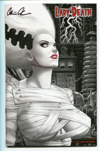 Lady Death 1 Scarlet Bride Variant Cover By Matt Merhoff Bride Of Frankenstein