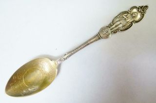 Antique Sterling Silver Small Souvenir Spoon,  Columbian World 