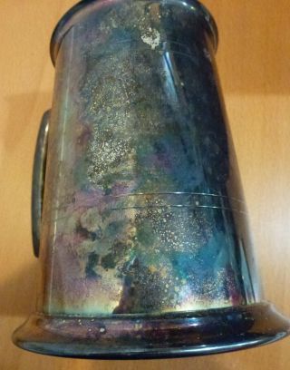 Quality vintage silver plate on copper pint size Tankard handcrafted Sheffield 2