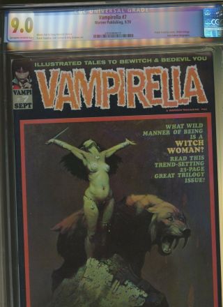 Vampirella 7 Cgc 9.  0 | Warren 1970 | Frank Frazetta Cover.  Witch Trilogy.