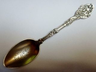 Antique Small Sterling Silver Souvenir Spoon,  Cherub,  Denver,  Colorado,  Gorham 2