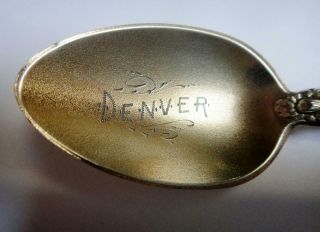 Antique Small Sterling Silver Souvenir Spoon,  Cherub,  Denver,  Colorado,  Gorham 3