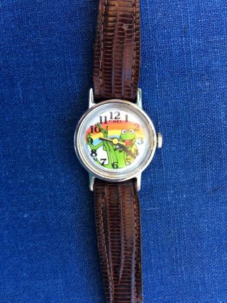 Kermit The Frog Muppets Watch Vintage 1982 Timex Rainbow Collectable Wrist