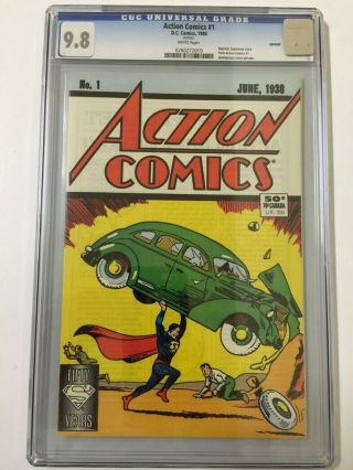 1988 Action Comics 1 Cgc 9.  8 Fiftieth Anniversary Edition Issue Reprint Wht Pgs