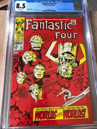 Fantastic Four 75 Cgc 8.  5 White Pages Silver Surfer & Galactus Appearance