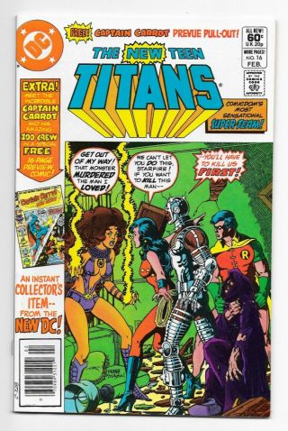 1982 Teen Titans 16 Nm 9.  6 1st Appearance Captain Carrot Near Dc Comic