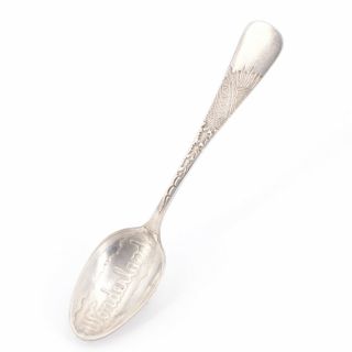 Vtg Sterling Silver - Engraved " Wonderland " Demitasse Souvenir Spoon - 9g