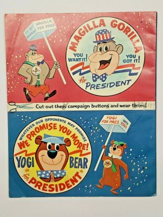 Yogi Bear vs Magilla Gorilla For President Coloring Book Campaigns Hanna Barbera 4