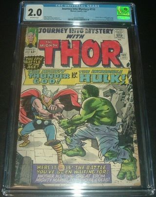 Journey Into Mystery 112 Cgc 2.  0 Thor Vs.  Hulk 112 Graded Cbcs
