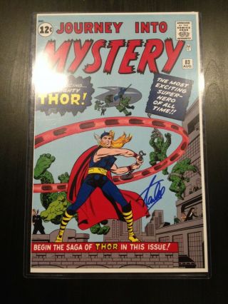 Avengers The Mighty Thor Poster Signed By Stan Lee Marvel Comics 11.  5x17.  5