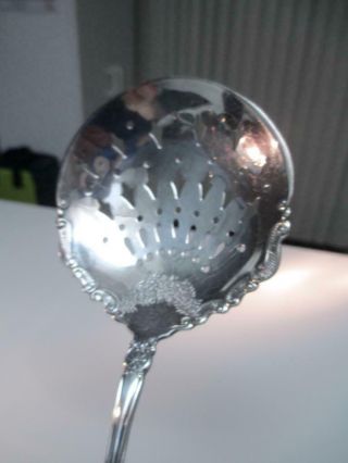 Ornate Vintage Wm Rogers Pierced Silverplate Tomato Serving Spoon