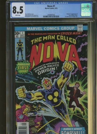Nova 1 Cgc 8.  5 Marvel 1976 Origin & 1st Nova - Richard Ryder.
