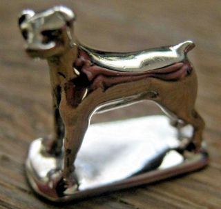 Pretty Miniature Sterling Silver Study Of A Jack Russell Terrier Dog