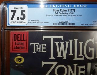 Twilight Zone 1 (Four Color 1173) CGC 7.  5 (1961) - Slight (C - 1) Color Touch 2
