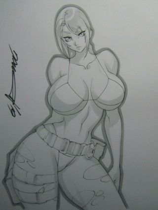 Quiet Metal Gear Girl Sexy Busty Sketch Pinup - Daikon Art