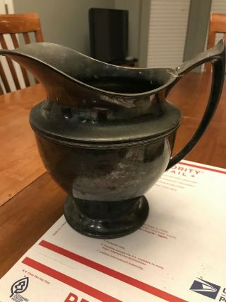 Vintage Derby S.  P.  Silver Co.  Silverplate Water Pitcher / Jug 8.  75 " X 8.  75 " 2013
