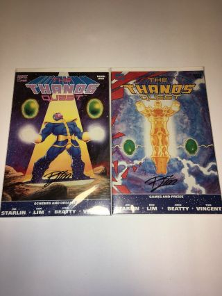 The Thanos Quest Books 1 - 2 1st Printings Signed By Ron Lim