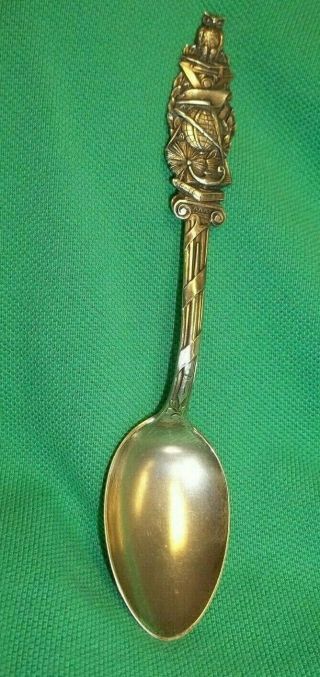 Demitasse Spoon Souvenir Sterling Teacher Ink Pen Owl Oil Lamp