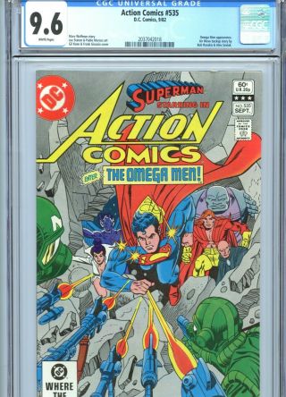 Action Comics 535 Cgc 9.  6 White Pages Superman Dc Comics 1982