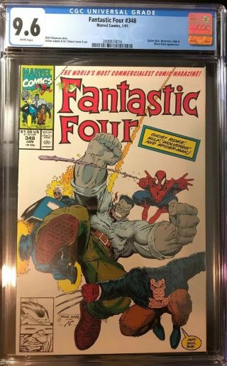 Fantastic Four 348 Cgc 9.  6 Nm/mt W Pgs Art Adams Marvel Wolverine Spider - Man