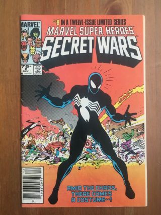 Heroes Secret Wars 8 (marvel,  1984) 1st Black Costume Venom