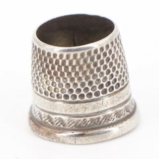 Vtg Sterling Silver - C.  S.  Osborne Open End Sewing Thimble Size 10 - 4.  5g