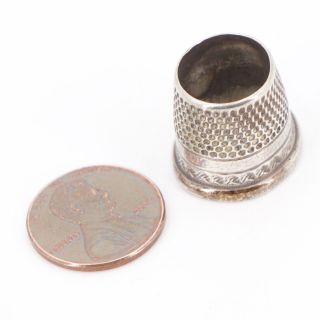 VTG Sterling Silver - C.  S.  Osborne Open End Sewing Thimble Size 10 - 4.  5g 3