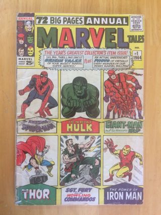 Marvel Tales Annual No.  1 Vg - (3.  5) 1964 72 Page - Spider - Man Hulk Thor Ironman