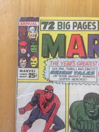 Marvel Tales Annual No.  1 VG - (3.  5) 1964 72 Page - Spider - Man Hulk Thor Ironman 2