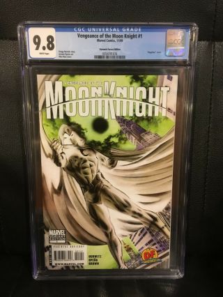 Vengeance Of The Moon Knight 1 Cgc 9.  8 Dynamic Forces Variant " Negative " Cover