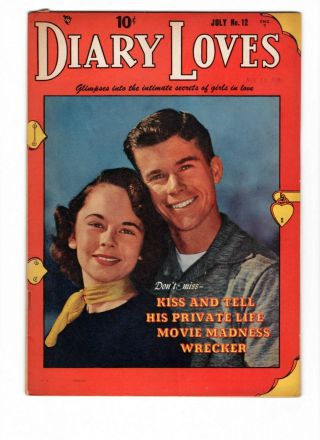 Diary Loves 12,  July 1951 Fine 6.  0,  Photo Cover.
