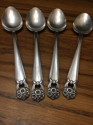 Rogers Bros 1847 Eternally Yours Set of 4 Dessert Spoons Silverplate.  Stamped 2