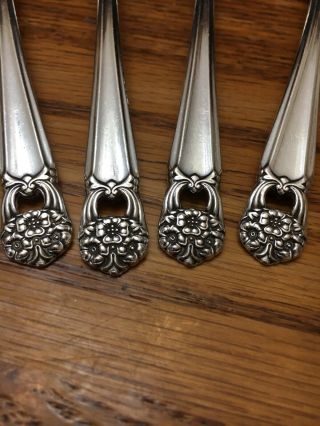 Rogers Bros 1847 Eternally Yours Set of 4 Dessert Spoons Silverplate.  Stamped 3
