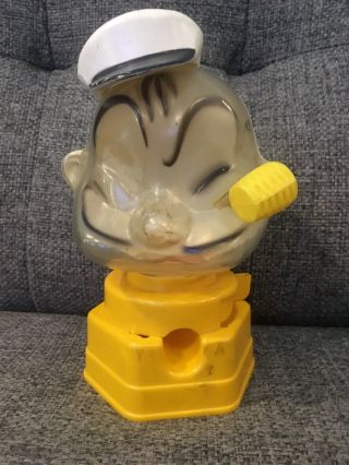 Vintage 1968 Hasbro Popeye The Sailor Man Plastic Gumball Machine Bank