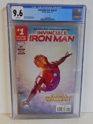Marvel Comics Invincible Iron Man 1 2016 Ironheart Cgc 9.  6 Riri Williams