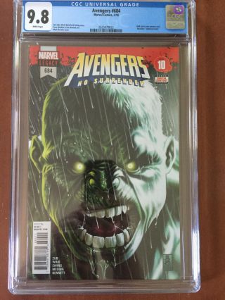 Avengers 684 Cgc 9.  8 1st Appearance Of The Immortal Hulk,  Hulk Gains Powers