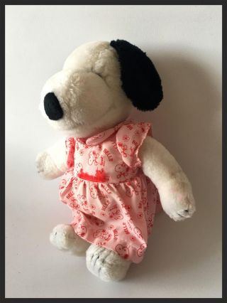 Syndicate Vintage 1958 Snoopy Plush With Pink Belle Dress Toy
