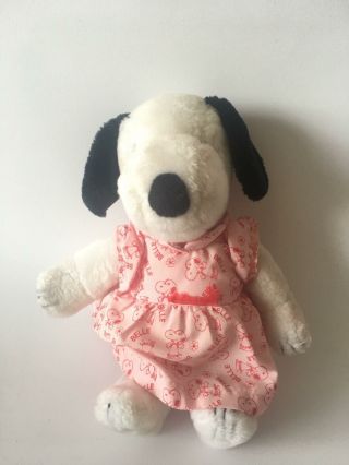 Syndicate Vintage 1958 Snoopy Plush With Pink Belle Dress Toy 2