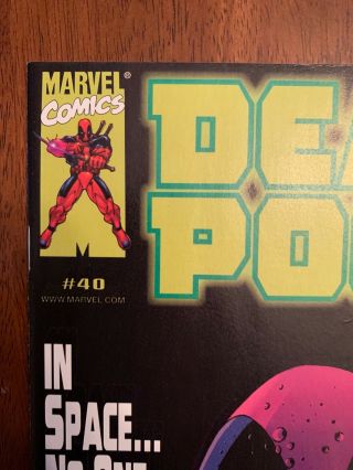 Deadpool 40 (May,  2000 Marvel) Scarce Alien parody cover | VF/NM 2