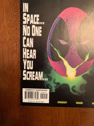 Deadpool 40 (May,  2000 Marvel) Scarce Alien parody cover | VF/NM 4