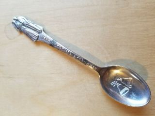 Vintage Collectible Souvenir Spoon,  4 ",  Silver Plated,  Norway