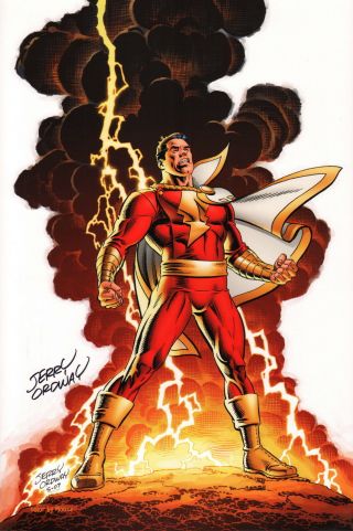 Jerry Ordway Signed Dc Comic Art Print The Power Of Shazam Captain Marvel