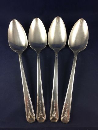 Vintage Set Of 4 Community Milady Pattern Oval / Place Spoons