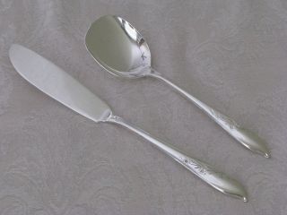 Springtime 1847 Rogers Bros.  Silverplate Master Butter Knife,  Sugar Spoon
