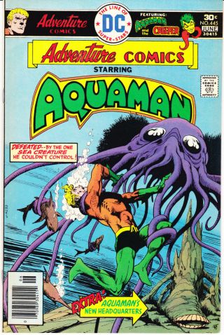 Adventure Comics 445 Nm - (9.  2) Aquaman Mera Bronze Age Book.  1976 Dc Comics