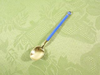 Sterling Gilt & Blue Enamel Demitasse Spoon By David Andersen No Monogram