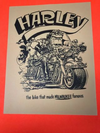 Vintage Poster 1967 Roth Harley T - Shirt Art 8.  5 " X 11 "