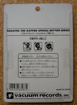 Japan PARAPPA THE RAPPER SPECIAL BUTTON CAN BADGE SET A rodney alan greenblat 3