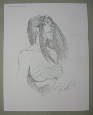 Talent Caldwell Wonder Woman Commissioned Convention Sketch Signed 2007